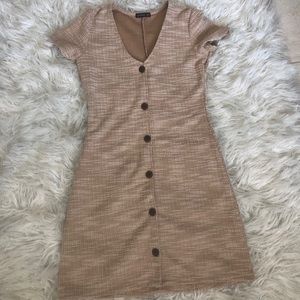 Textured button down dress